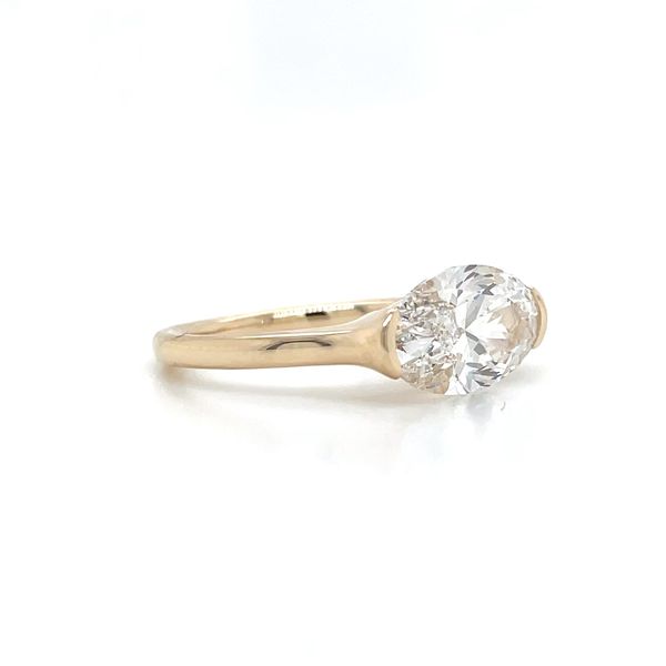 14KY Gold East West Engagement Ring with 3.07 Ct Moval Lab Diamond Image 5 Franzetti Jewelers Austin, TX