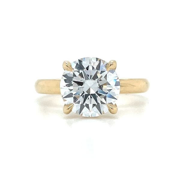 14KY Gold 4 Prong Solitaire Engagement Ring with 3.01 Ct Round Lab Diamond Franzetti Jewelers Austin, TX