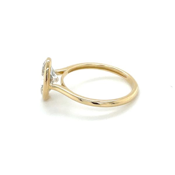 14KY Gold Engagement Ring with Bezel Set 2.04 Ct Oval Lab Diamond Image 4 Franzetti Jewelers Austin, TX
