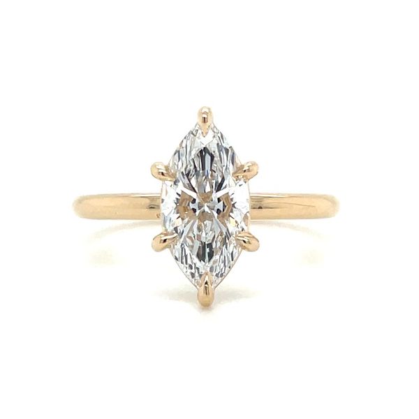 14KY Gold 6 Prong Solitaire Engagement Ring with 1.59 Ct Marquise Lab Diamond Franzetti Jewelers Austin, TX