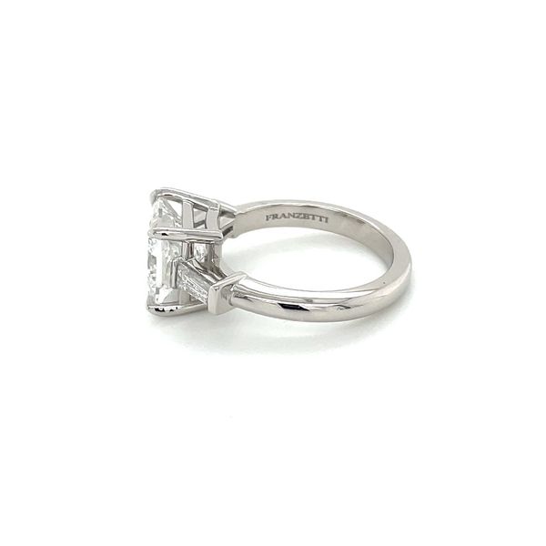 Platinum 3 Stone Engagement Ring with 3.09 Ct Princess Lab Diamond Image 5 Franzetti Jewelers Austin, TX