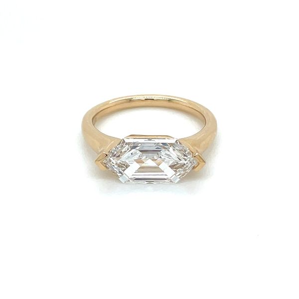 14KY Gold East West Engagement Ring with 3.07 Ct Hexagon Lab Diamond Image 3 Franzetti Jewelers Austin, TX