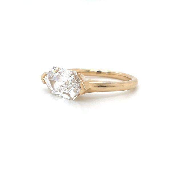 14KY Gold East West Engagement Ring with 3.07 Ct Hexagon Lab Diamond Image 4 Franzetti Jewelers Austin, TX