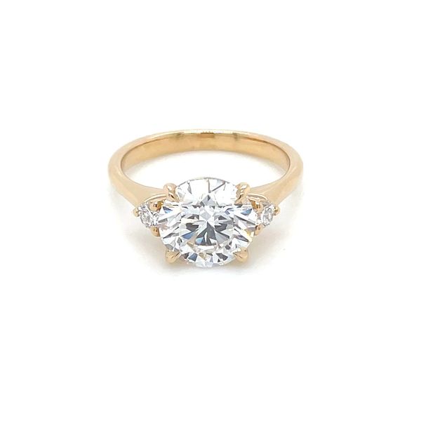 14KY Gold 3 Round Lab Diamond Engagement Ring with 2.50 Ct Center Image 3 Franzetti Jewelers Austin, TX