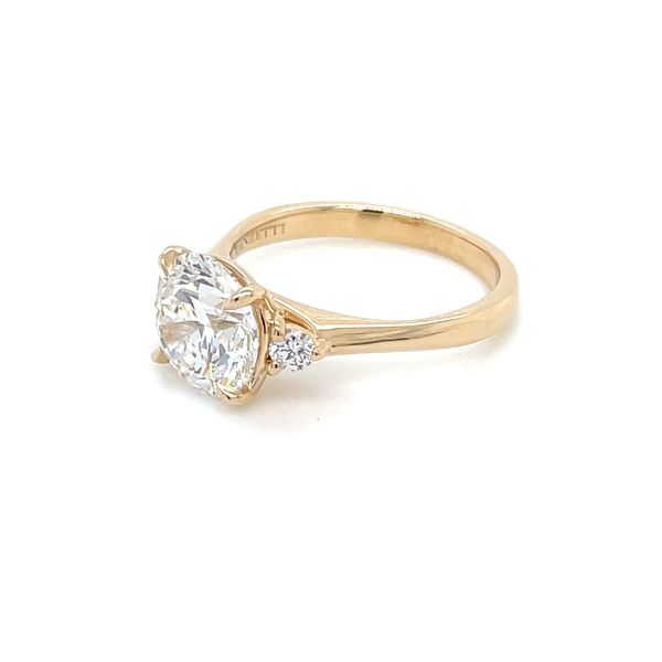 14KY Gold 3 Round Lab Diamond Engagement Ring with 2.50 Ct Center Image 4 Franzetti Jewelers Austin, TX