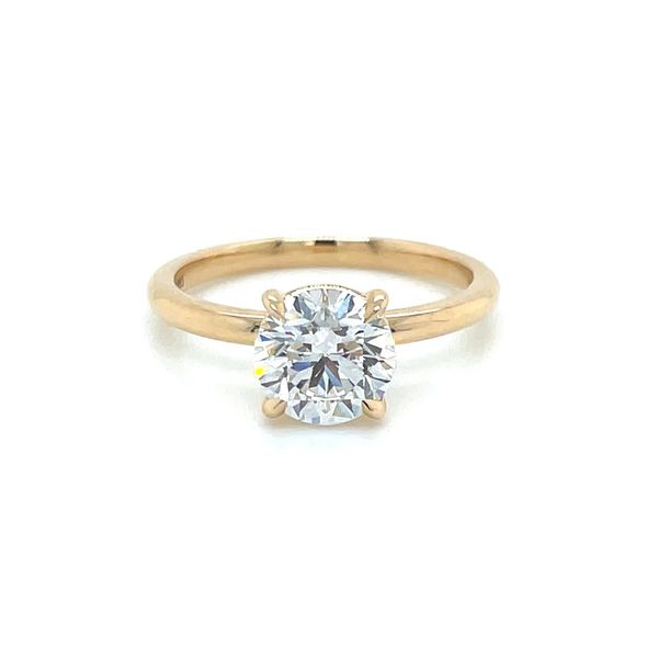14KY Gold 4 Prong Solitaire Engagement Ring with 1.56 Ct Round Lab Diamond Image 3 Franzetti Jewelers Austin, TX