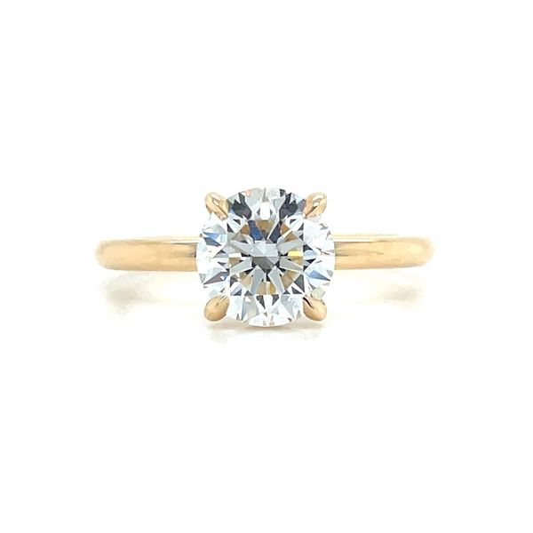 14KY Gold 4 Prong Solitaire Engagement Ring with 1.56 Ct Round Lab Diamond Franzetti Jewelers Austin, TX