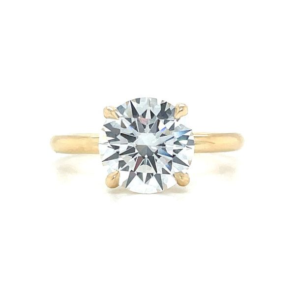 14KY Gold 4 Prong Solitaire Engagement Ring with 2.54 Ct Round Lab Diamond Franzetti Jewelers Austin, TX