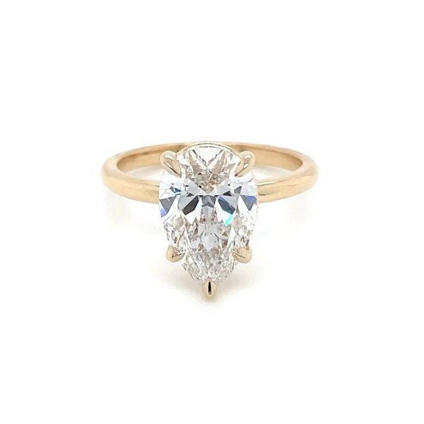 14KY Gold 5 Prong Solitaire Engagement Ring with 3.09 Ct Pear Lab Diamond Image 3 Franzetti Jewelers Austin, TX
