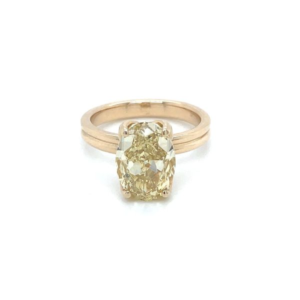 14KY Tulip Solitaire Engagement Ring with 4.07 Ct Oval Fancy Yellow Lab Diamond Image 3 Franzetti Jewelers Austin, TX
