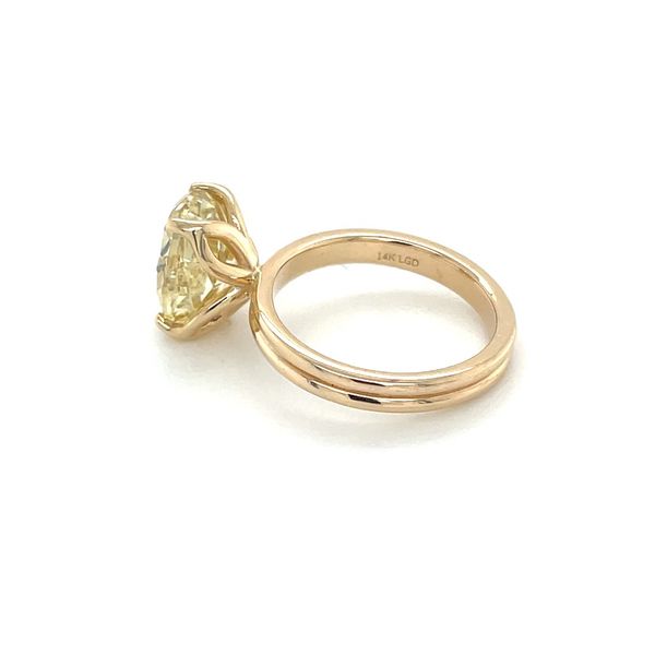 14KY Tulip Solitaire Engagement Ring with 4.07 Ct Oval Fancy Yellow Lab Diamond Image 4 Franzetti Jewelers Austin, TX