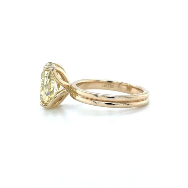 14KY Tulip Solitaire Engagement Ring with 4.07 Ct Oval Fancy Yellow Lab Diamond Image 5 Franzetti Jewelers Austin, TX