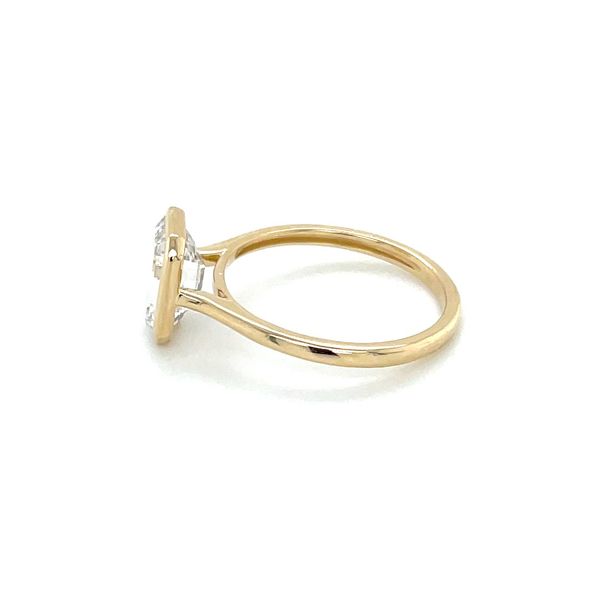 14KY Gold Engagement Ring with Bezel Set 2.05 Ct Emerald Lab Diamond Image 4 Franzetti Jewelers Austin, TX