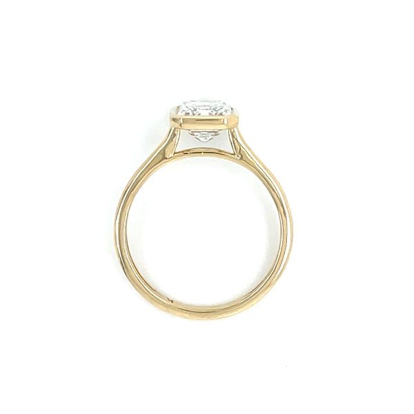 14KY Gold Engagement Ring with Bezel Set 2.05 Ct Emerald Lab Diamond Image 5 Franzetti Jewelers Austin, TX