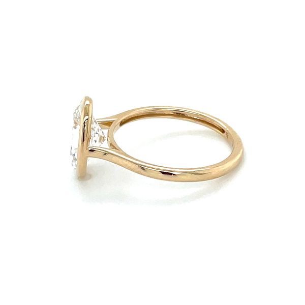 14KY Gold Engagement Ring with Bezel Set 2.50 Ct Oval Lab Diamond Image 4 Franzetti Jewelers Austin, TX