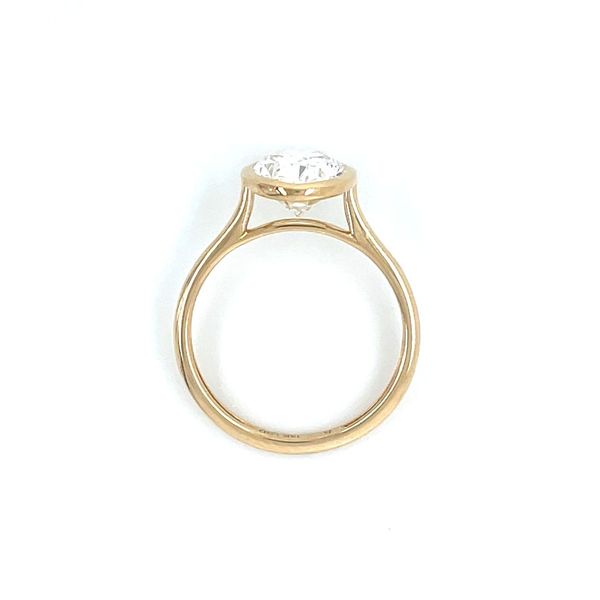 14KY Gold Engagement Ring with Bezel Set 2.50 Ct Oval Lab Diamond Image 5 Franzetti Jewelers Austin, TX