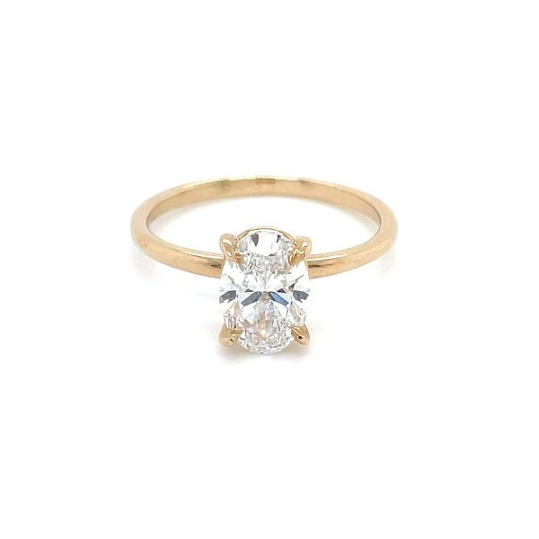 14KY Gold 4 Prong Solitaire Engagement Ring with 1.55 Ct Oval Lab Diamond Image 3 Franzetti Jewelers Austin, TX