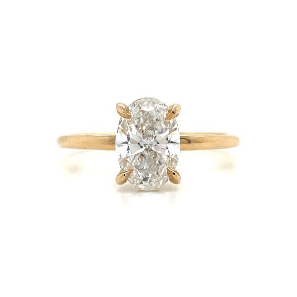 14KY Gold 4 Prong Solitaire Engagement Ring with 1.55 Ct Oval Lab Diamond Franzetti Jewelers Austin, TX