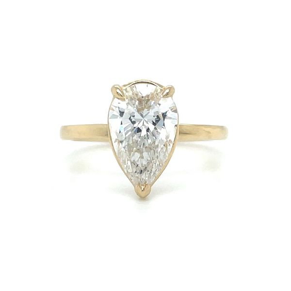 14KY Gold 3 Prong Solitaire Engagement Ring with 2.01 Ct Pear Lab Diamond Franzetti Jewelers Austin, TX
