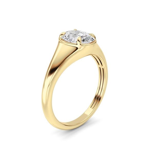14KY Gold Signet Ring with1.01 Ct Oval Lab Diamond Image 3 Franzetti Jewelers Austin, TX