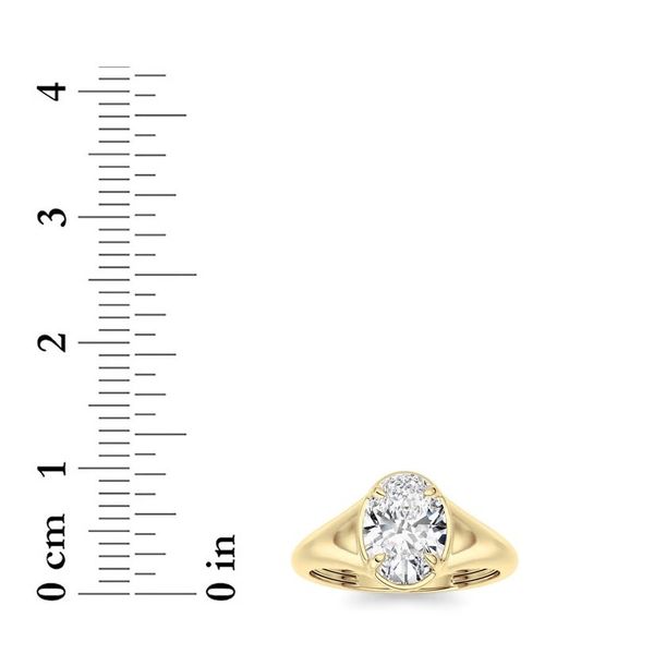 14KY Gold Signet Ring with1.01 Ct Oval Lab Diamond Image 5 Franzetti Jewelers Austin, TX