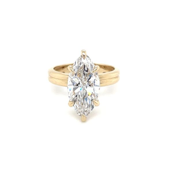 14KY Gold 6 Prong Solitaire Engagement Ring with 4.03 Ct Marquise Lab Diamond Image 3 Franzetti Jewelers Austin, TX