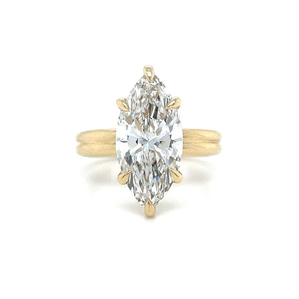 14KY Gold 6 Prong Solitaire Engagement Ring with 4.03 Ct Marquise Lab Diamond Franzetti Jewelers Austin, TX