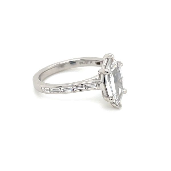 Platinum 6 Prong Engagement Ring with 1.52 Ct Marquise Step Cut Lab Diamond Image 4 Franzetti Jewelers Austin, TX