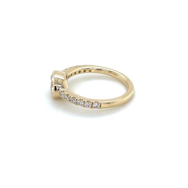 14KY Gold East West Bezel Set Engagement Ring with 1.57 Ct Oval Yellow Lab Diamond Image 4 Franzetti Jewelers Austin, TX