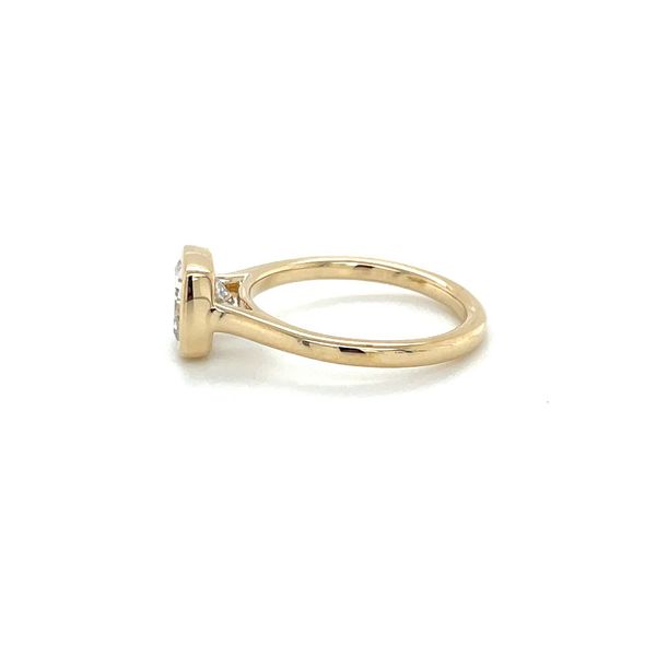14KY Gold Engagement Ring with Bezel Set 2.03 Ct SQ Cushion Lab Diamond Image 4 Franzetti Jewelers Austin, TX