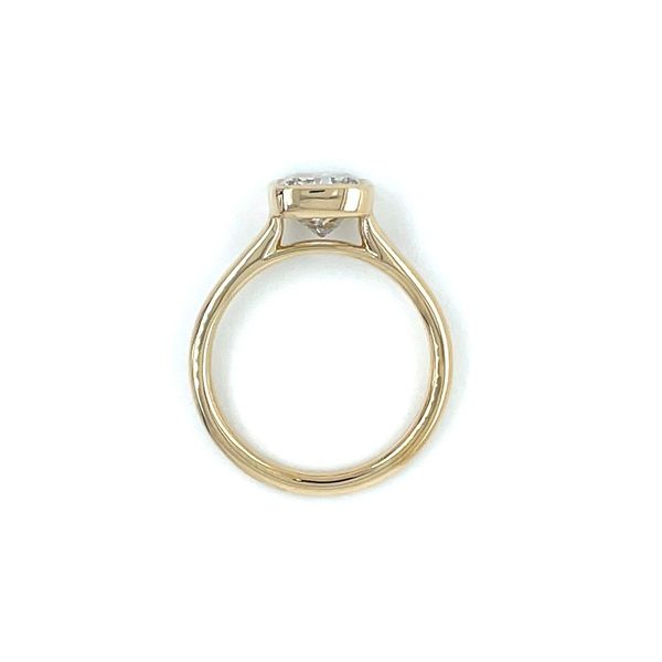 14KY Gold Engagement Ring with Bezel Set 2.03 Ct SQ Cushion Lab Diamond Image 5 Franzetti Jewelers Austin, TX