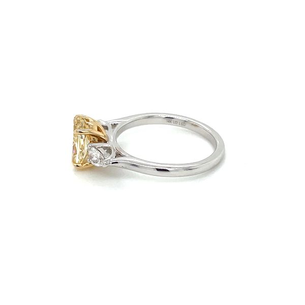14K W&Y Gold Engagement Ring with 2.2 Ct Fancy Yellow Oval Lab Diamond & Pears Image 4 Franzetti Jewelers Austin, TX