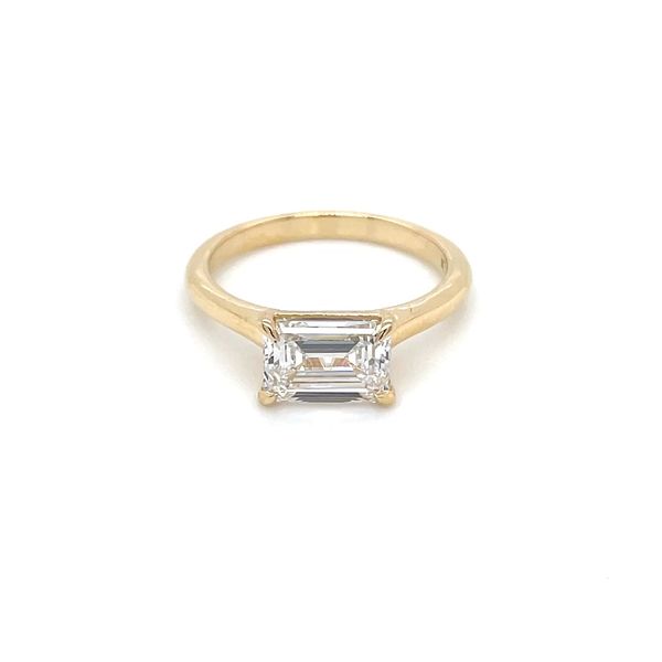14KY Gold East West Engagement Ring with 1.97 Ct Emerald Cut Lab Diamond Image 3 Franzetti Jewelers Austin, TX