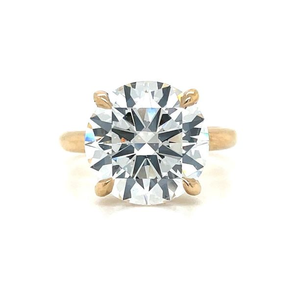 14KY Hidden Halo Engagement Ring with 6.04 Ct Round Lab Diamond Franzetti Jewelers Austin, TX