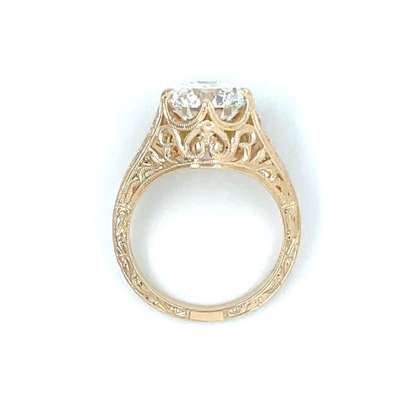 14KY Antique Inspired Engagement Ring with 3.10 Ct Round Lab Diamond Image 5 Franzetti Jewelers Austin, TX