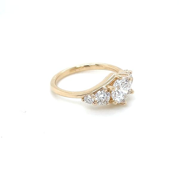 14KY Gold 5-Stone Engagement Ring with 1.10 Ct Round Lab Diamond Image 4 Franzetti Jewelers Austin, TX