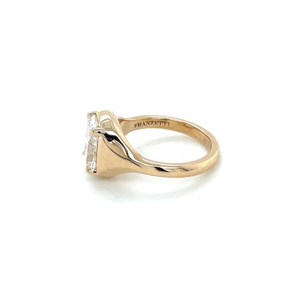 14KY Gold Signet Ring with 2.09 Ct Cushion Lab Diamond Image 4 Franzetti Jewelers Austin, TX