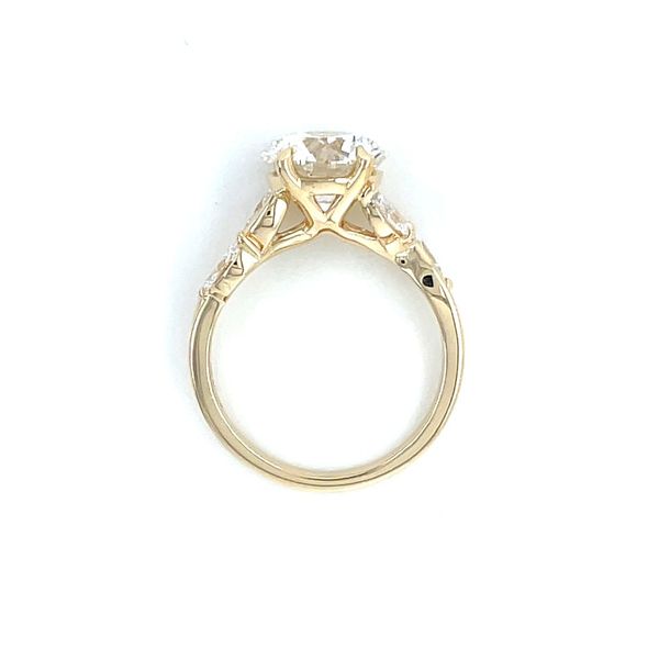 14KY 4 Marquise Nature Inspired Engagement Ring with 3.09 Ct Round Image 5 Franzetti Jewelers Austin, TX