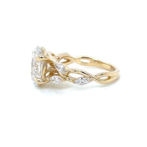 14KY 6 Marquise Nature Inspired Engagement Ring with 3 Ct Oval Image 4 Franzetti Jewelers Austin, TX