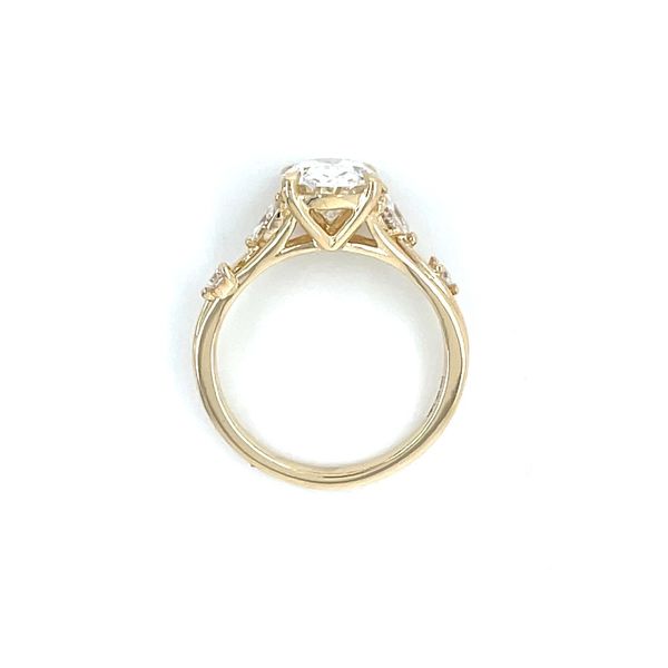 14KY Round & Marquise Nature Inspired Engagement Ring with 2.17 Ct Oval Image 5 Franzetti Jewelers Austin, TX