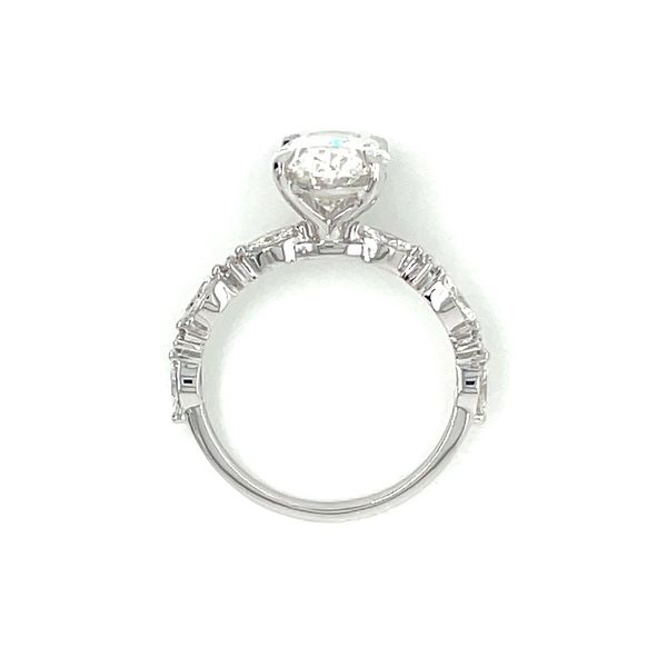 14KW Marquise & Round Alternating Engagement Ring with 2.63 Ct Oval Lab Diamond Image 5 Franzetti Jewelers Austin, TX