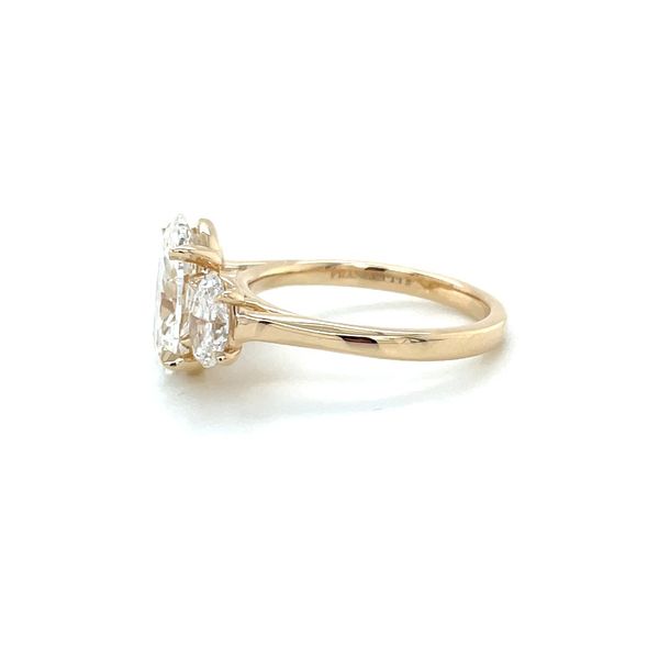14KY Gold 3-Oval Lab Diamond Engagement Ring with 3.02 Ct Oval Center Image 4 Franzetti Jewelers Austin, TX