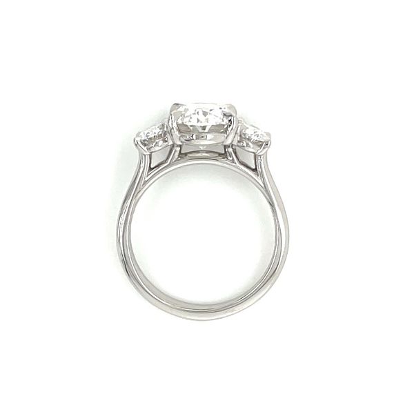 Platinum 3-Oval Lab Diamond Engagement Ring with 3.09 Ct Oval Center Image 5 Franzetti Jewelers Austin, TX