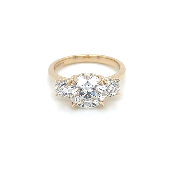 14KY Gold 3-Round Lab Diamond Engagement Ring with 2.57 Ct Round Center Image 3 Franzetti Jewelers Austin, TX
