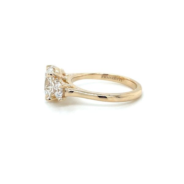 14KY Gold 3-Round Lab Diamond Engagement Ring with 2.57 Ct Round Center Image 4 Franzetti Jewelers Austin, TX