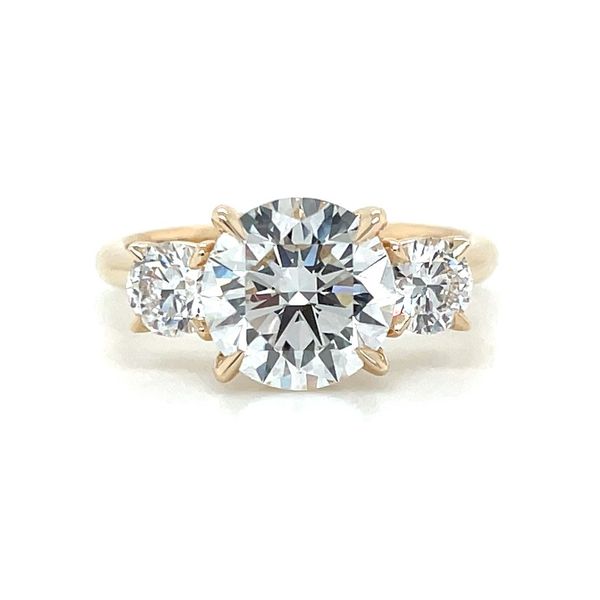 14KY Gold 3-Round Lab Diamond Engagement Ring with 2.57 Ct Round Center Franzetti Jewelers Austin, TX