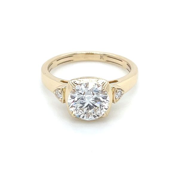 14KY Prong Bezel Style 3-Round Lab Diamond Engagement Ring with 1.95 Ct Round Center Image 3 Franzetti Jewelers Austin, TX
