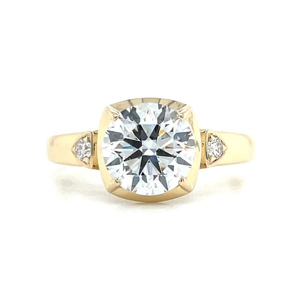 14KY Prong Bezel Style 3-Round Lab Diamond Engagement Ring with 1.95 Ct Round Center Franzetti Jewelers Austin, TX