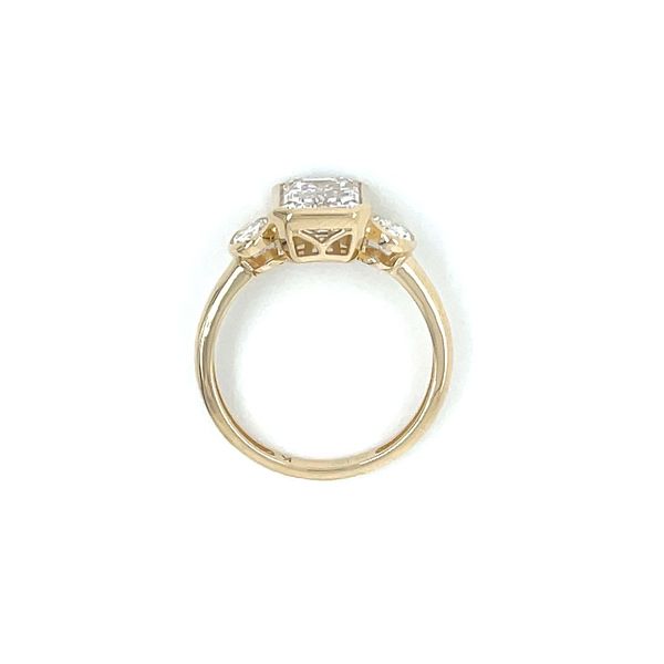 14KY Gold 3 Stone Bezel Set Lab Diamond Engagement Ring with 2.5 Ct Emerald Cut Image 5 Franzetti Jewelers Austin, TX