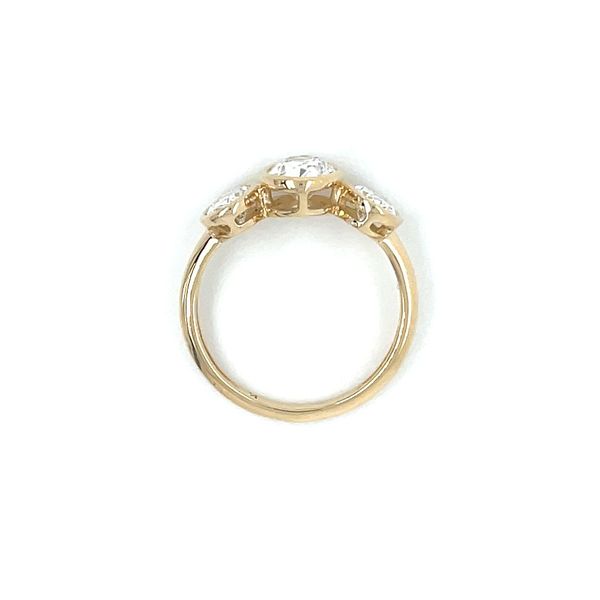 14KY Gold 3-Oval Bezel Set Lab Diamond Engagement Ring with 1 Ct Oval Center Image 5 Franzetti Jewelers Austin, TX